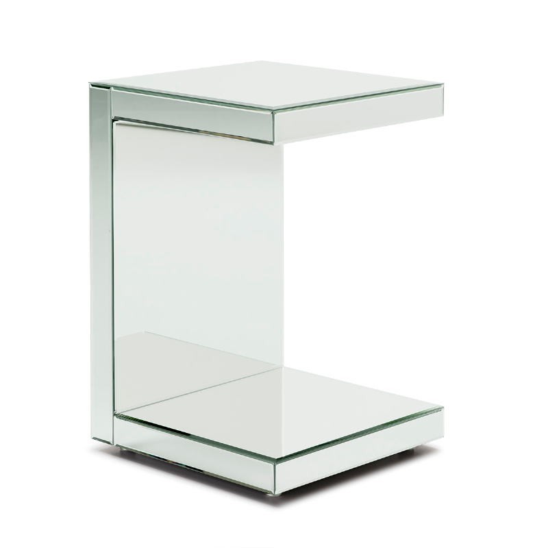 Table d'appoint, bout de canapé 40x40x60 Miroir