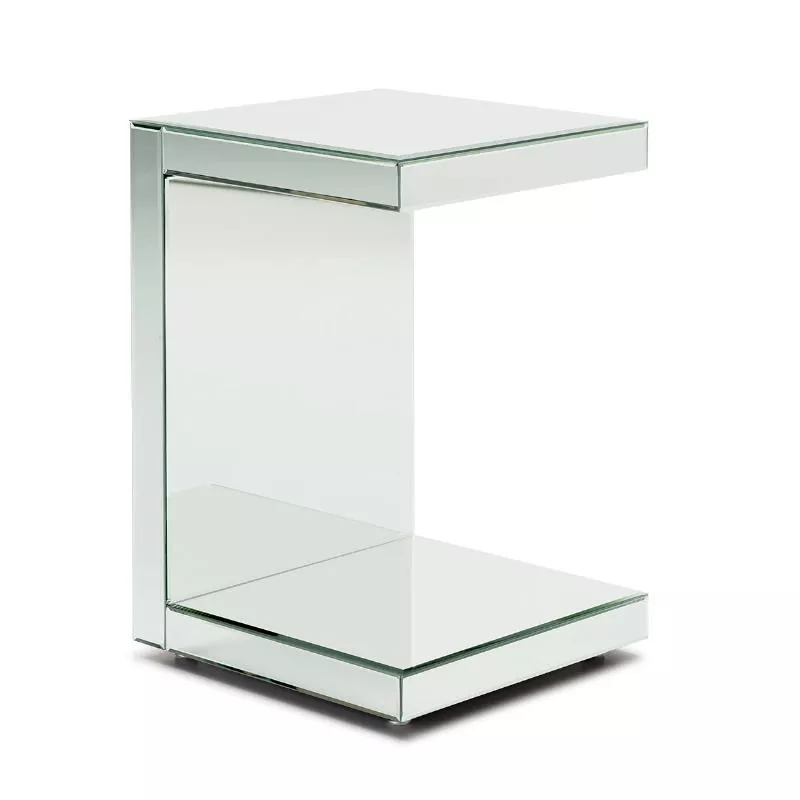 Table d'appoint, bout de canapé 40x40x60 Miroir