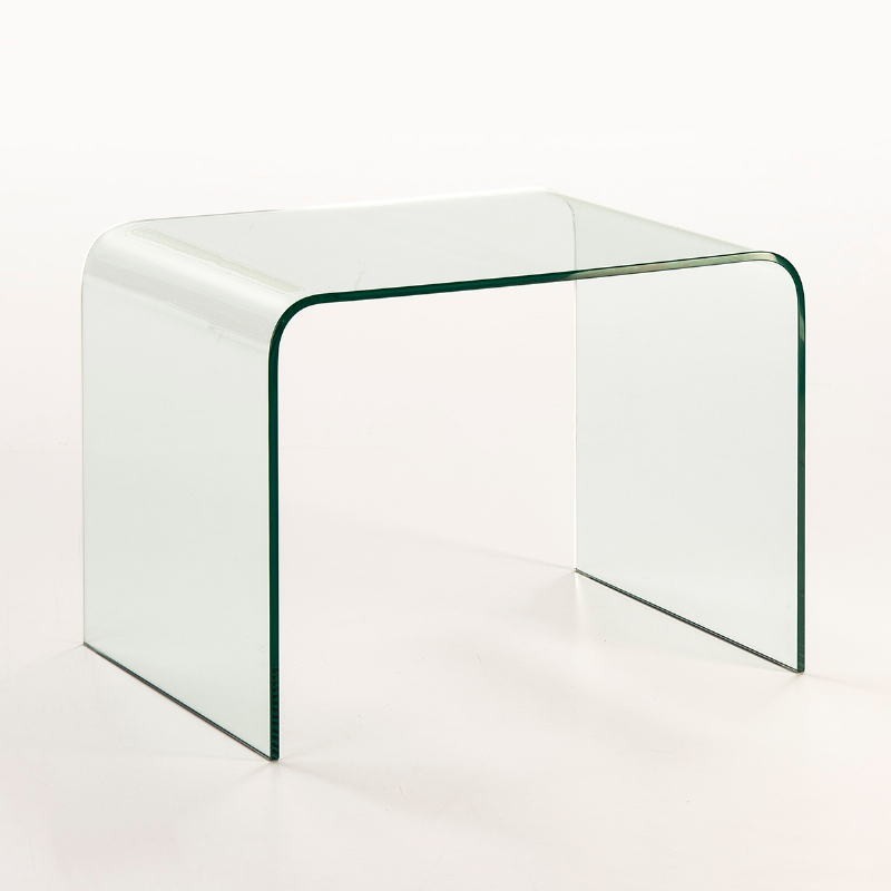 Auxiliary Table 60X45X45 Glass Transparent to associate with High Quality Solid Wood Coffee Tables