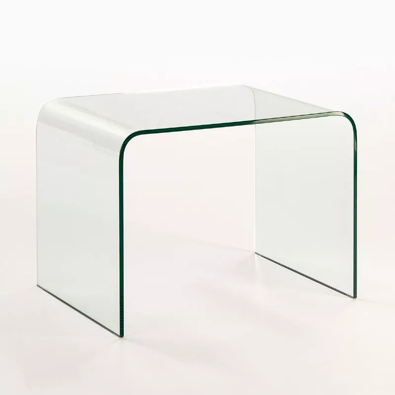 Mesa Auxiliar 60X45X45 Cristal Transparente asociarse con Mesas de centro de jardín resistentes a la intemperie