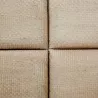 Kopfteil 162X9X137 Holz Rattan Beige mit assoziieren Bett-Kopfteil, Nachttisch, platzsparend stapelbar