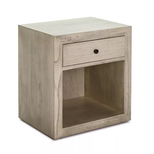 Table de chevet 50x40x55 Bois Gris blanchi Modèle 2