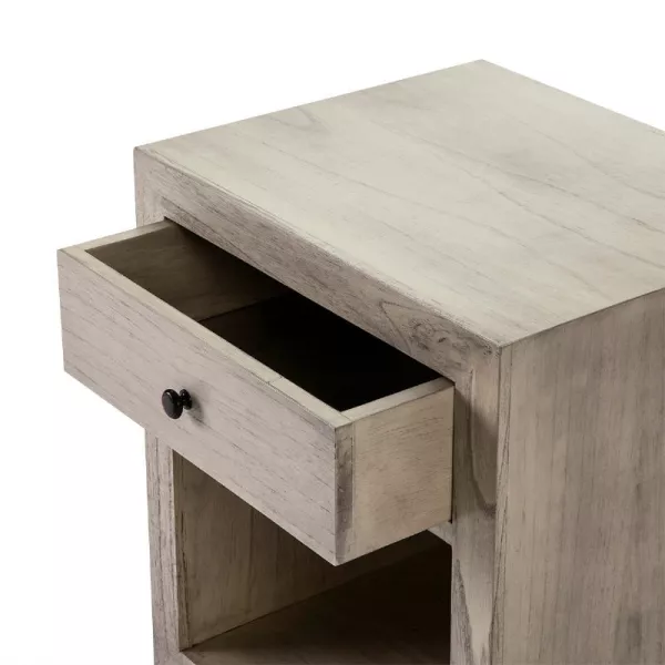 Table de chevet 50x40x55 Bois Gris blanchi Modèle 2