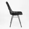 Chaise 57x45x88 Métal Osier Noir