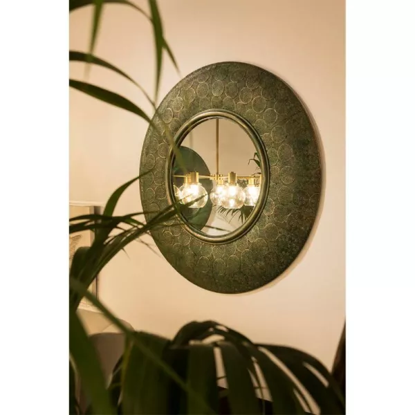 Miroir 86x5x86 Métal Or Vert