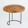 Table d'appoint, bout de canapé 50x50x38 aprox. Métal Bois Naturel