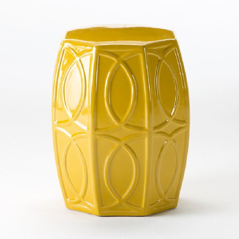 Tabouret bas 38x45 Céramique Jaune