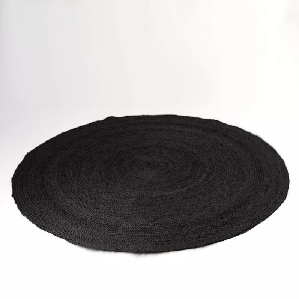 Tapis rond 200x1x200 Jute Noir