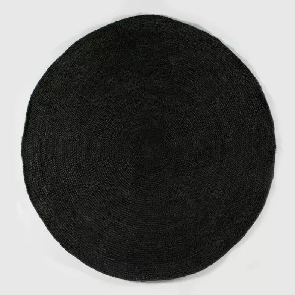 Tapis rond 200x1x200 Jute Noir