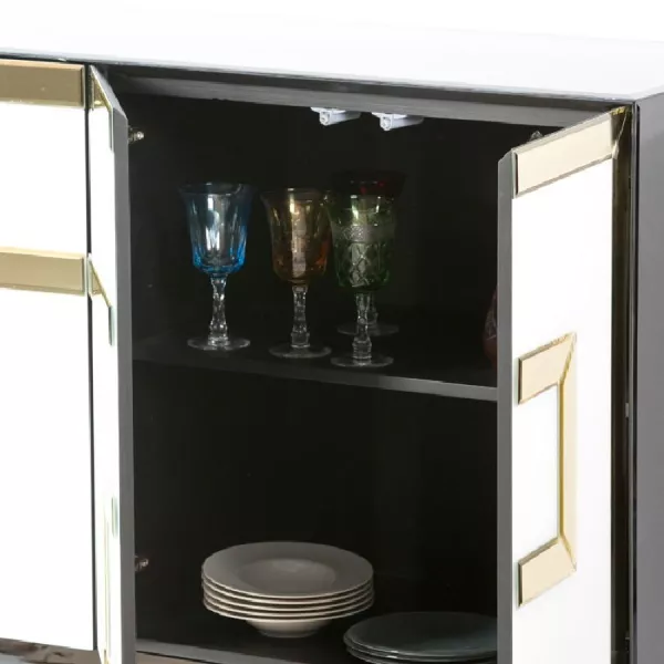 Buffet 4 portes 140x45x80 Verre Multicolore