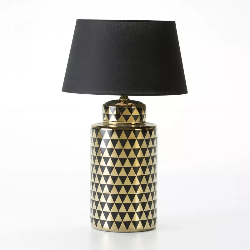 Table Lamp Without Lampshade 23X23X51 Ceramic Golden Black