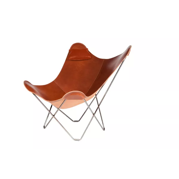 Têtière amovible pour fauteuil en cuir italien  BUTTERFLY (marron)