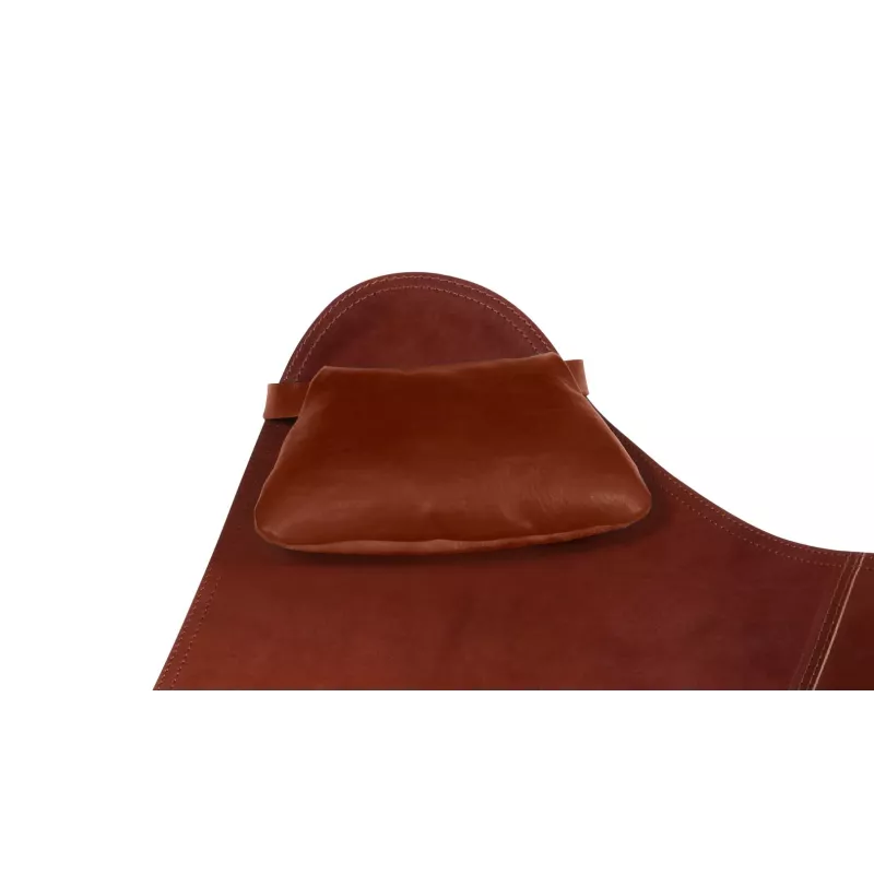 Têtière amovible pour fauteuil en cuir italien BUTTERFLY (marron chocolat)