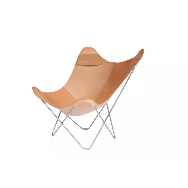 Têtière amovible pour fauteuil en cuir italien BUTTERFLY (naturel)