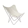 Silla de mariposa vegetal en tela Sumbrella SUNSHINE MARIPOSA pie cromado (blanco, marfil) asociarse con Sillón de jardín resist