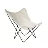 Garden butterfly chair in fabric Sumbrella SUNSHINE MARIPOSA foot black metal (white, ivory) to associate with Designer Garden A