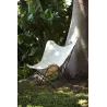 Garden butterfly chair in fabric Sumbrella SUNSHINE MARIPOSA foot black metal (white, ivory) to associate with Comfortable Garde