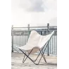 Garden butterfly chair in fabric Sumbrella SUNSHINE MARIPOSA foot black metal (white, ivory) to associate with Practical And Rob