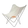 Fauteuil papillon en chanvre CANVAS MARIPOSA pied chromé (blanc)