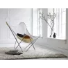 Fauteuil papillon en chanvre CANVAS MARIPOSA pied chromé (blanc)