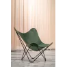 Fauteuil papillon en cuir italien PAMPA MARIPOSA pied chromé (vert)