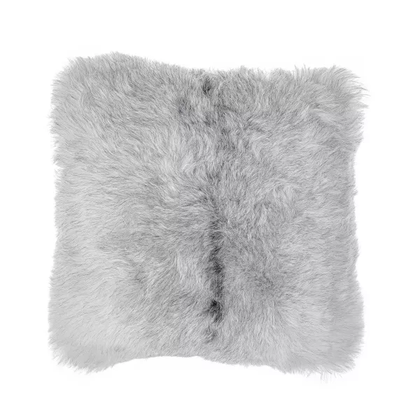 Coussin en peau de mouton, poils courts ICELAND (blanc, gris)