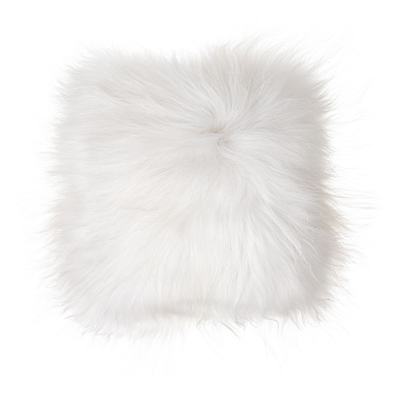 Coussin en peau de mouton, poils longs ICELAND (blanc)