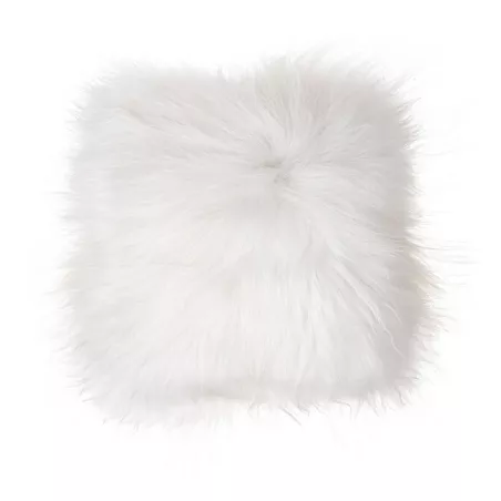 Coussin en peau de mouton, poils longs ICELAND (blanc)