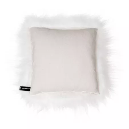 Coussin en peau de mouton, poils longs ICELAND (blanc)