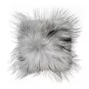 Coussin en peau de mouton, poils longs ICELAND (blanc, gris)