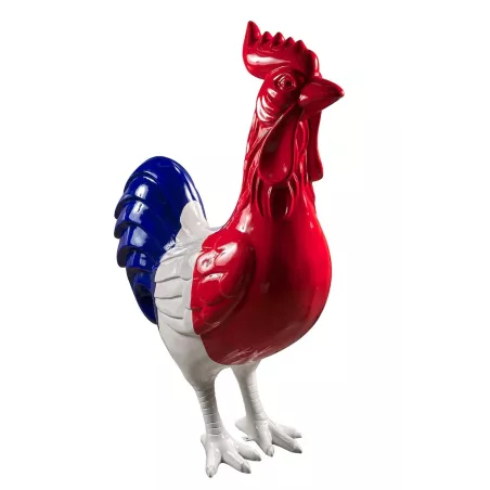 Statue decorative sculpture design COQ (H50) (Blue, white, red) to associate with Scandinavian Decorative Objects With a Clean D