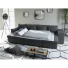 Canapé convertible 6 places tissu Niche à droite KATIA Gris foncé