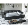 Canapé convertible 6 places tissu Niche à gauche KATIA Gris foncé