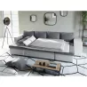 Canapé convertible 6 places tissu PU microfibre Niche à droite KATIA Gris, blanc