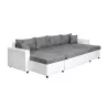 Canapé convertible 6 places tissu PU microfibre Niche à droite KATIA Gris, blanc