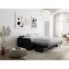 Canapé convertible 3 places cuir Matelas 140 cm NOELISE Noir