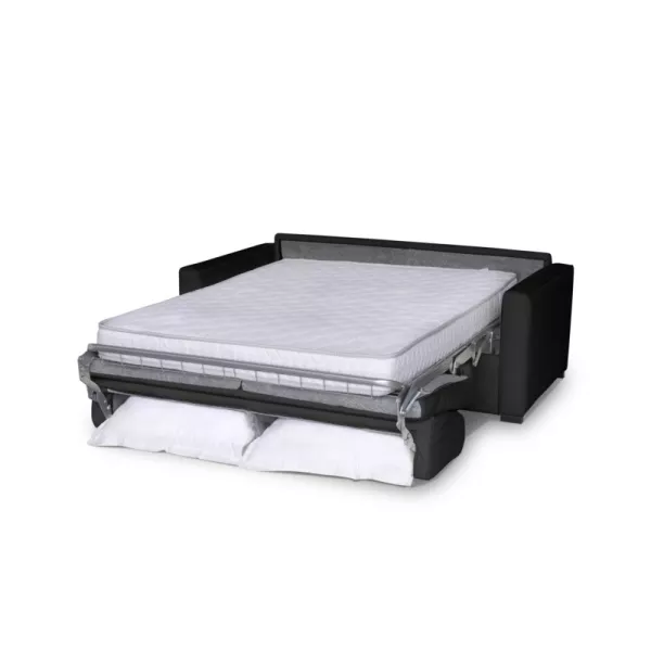 Canapé convertible 3 places cuir Matelas 140 cm NOELISE Noir