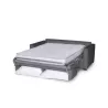 Canapé convertible 3 places cuir Matelas 140 cm NOELISE Gris