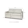 Canapé convertible 3 places cuir Matelas 140 cm NOELISE Gris