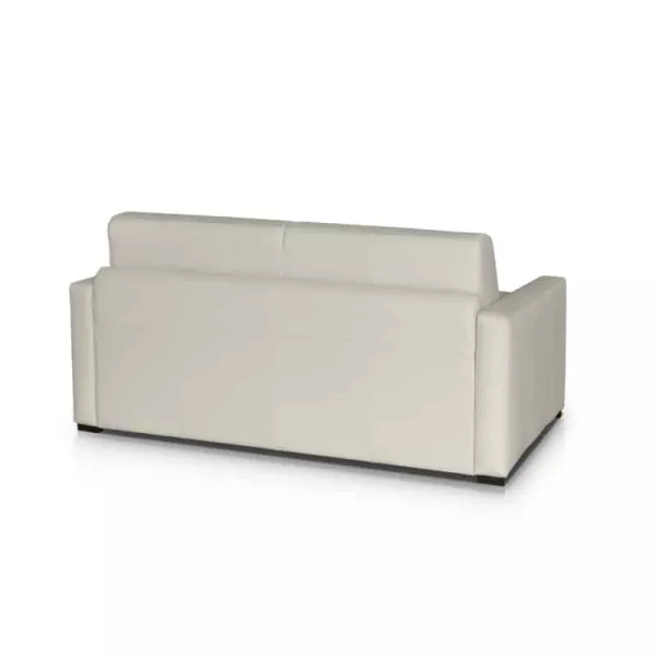 Canapé convertible 3 places cuir Matelas 140 cm NOELISE Beige