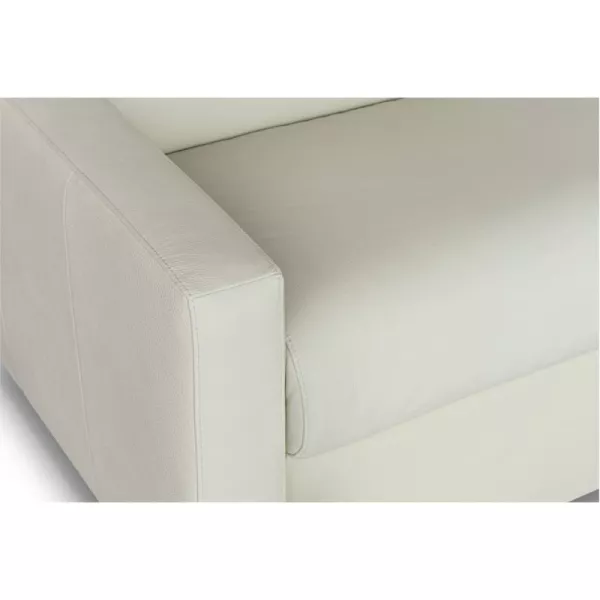 Canapé convertible 3 places cuir Matelas 140 cm NOELISE Beige