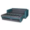 Canapé convertible 3 places tissu Matelas 140 cm NOELISE Bleu canard