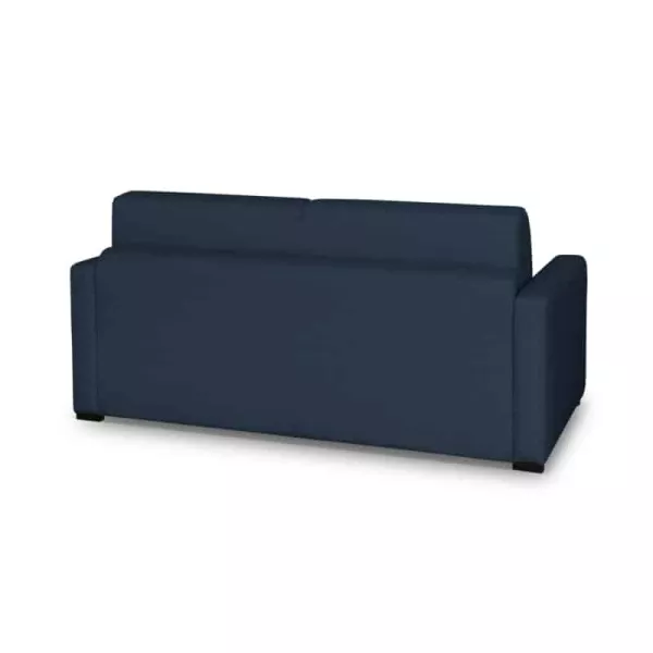 Canapé convertible 3 places tissu Matelas 140 cm NOELISE Bleu foncé