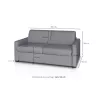 Canapé convertible 3 places tissu Matelas 140 cm NOELISE Bleu foncé