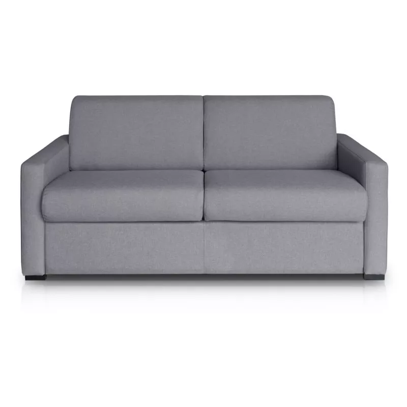 Canapé convertible 3 places tissu Matelas 140 cm NOELISE Gris clair