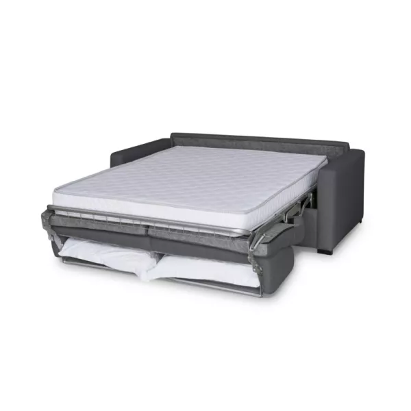 Canapé convertible 3 places tissu Matelas 140 cm NOELISE Gris foncé