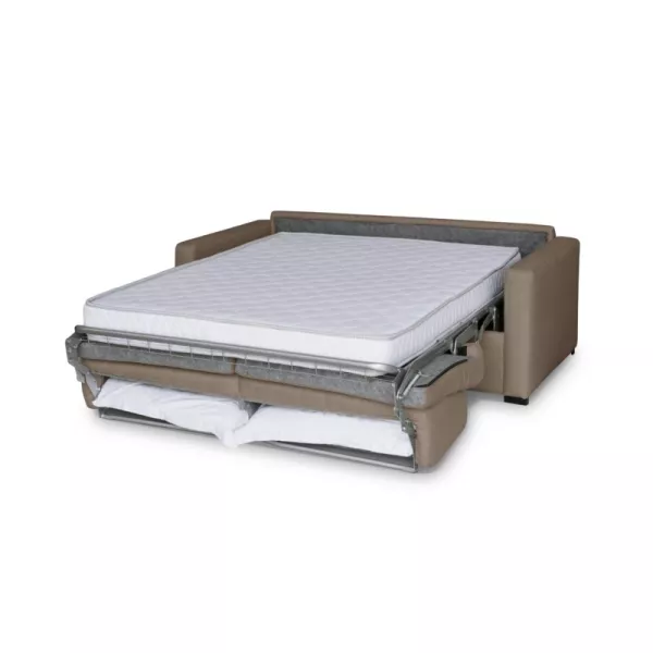 Canapé convertible 3 places tissu Matelas 160 cm NOELISE Beige