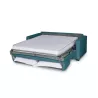 Canapé convertible 3 places tissu Matelas 160 cm NOELISE Bleu canard