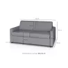 Canapé convertible 3 places tissu Matelas 160 cm NOELISE Bordeaux