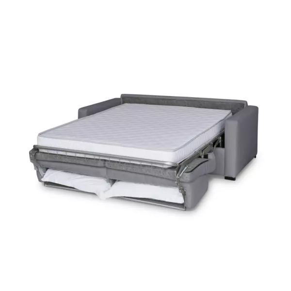 Canapé convertible 3 places tissu Matelas 160 cm NOELISE Gris clair